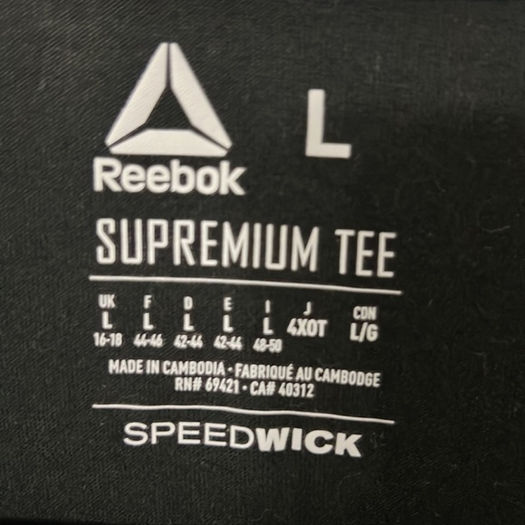 Reebok Black T-Shirt | Size: L - Picture 3 of 4